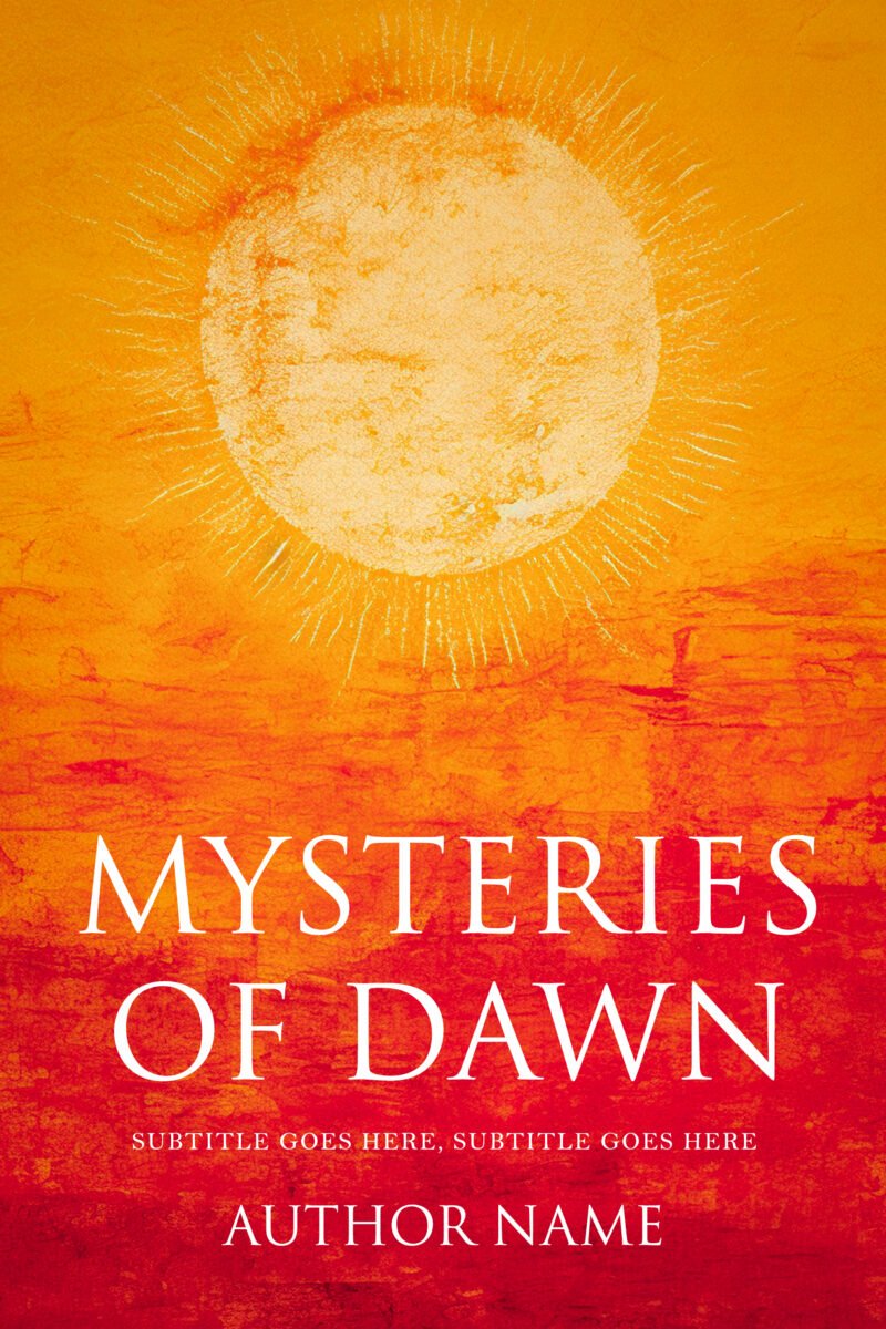 Book cover with a radiant sun against a warm, textured orange background, ideal for mystical and spiritual themes.