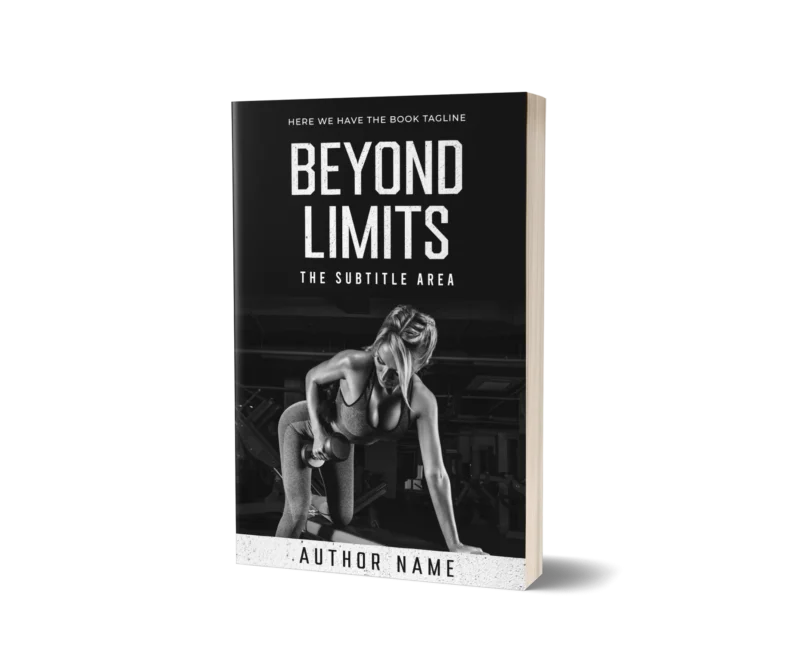 Fitness Motivation Book Cover with a woman working out, embodying 'Beyond Limits' in a gym setting.
