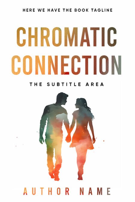 Silhouettes of a couple in vibrant watercolor on the book cover titled 'Chromatic Connection'