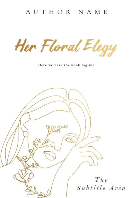 A poetic book cover featuring a minimalist line drawing of a woman with floral accents, symbolizing elegance and reflection.