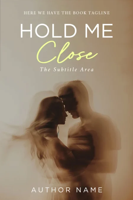 A romantic book cover featuring a couple embracing in a soft, ethereal glow.