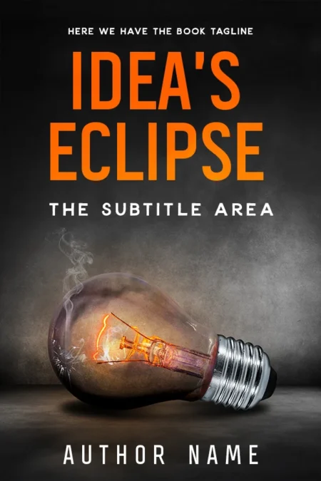 Cover of 'Idea's Eclipse' showcasing a dimming light bulb against a dark, moody background.