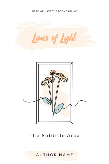 Lines of Light book cover featuring minimalist floral line art on a white background