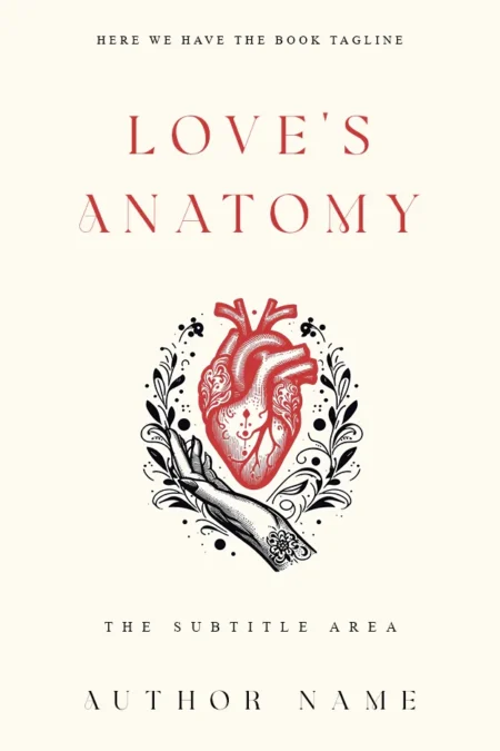 Love's Anatomy book cover featuring an illustrated anatomical heart held by a hand with decorative floral elements on a cream background