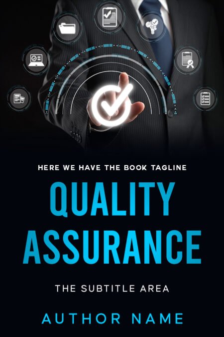 Book cover featuring the title 'Quality Assurance' in blue letters over an image of a businessperson selecting a glowing checkmark among various digital icons