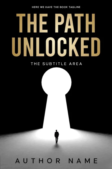 A poetic book cover featuring a silhouette of a person walking towards a bright light through a keyhole-shaped opening, symbolizing unlocking potential and finding a path forward.