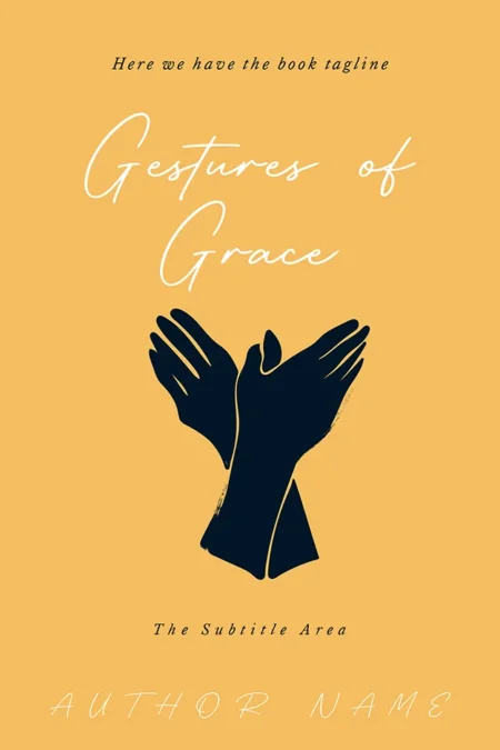 Gestures of Grace book cover featuring minimalist hands in a graceful pose on a warm background.