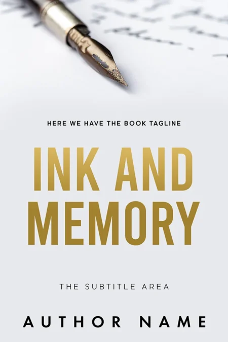 Ink and Memory book cover featuring a close-up of a fountain pen and handwritten text.
