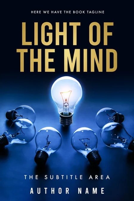 Light of the Mind book cover featuring a glowing light bulb surrounded by unlit bulbs.