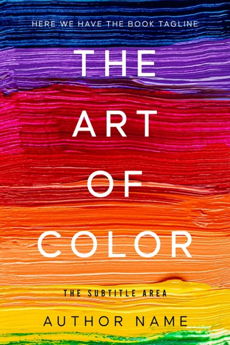 The Art of Color book cover featuring vibrant layers of textured paint in a rainbow gradient.