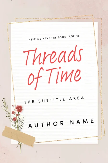 Threads of Time book cover featuring a delicate floral design on a light background with a handwritten title.