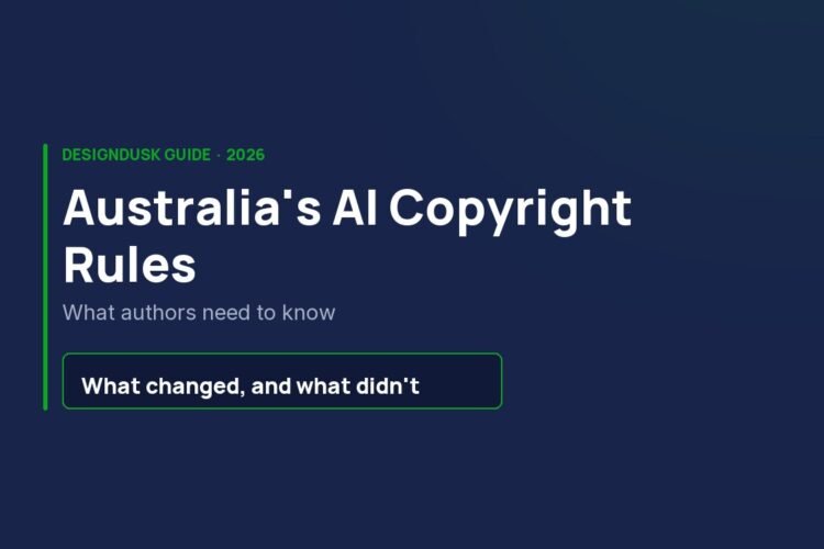 Text banner reading Australia AI Copyright Rules, what authors need to know