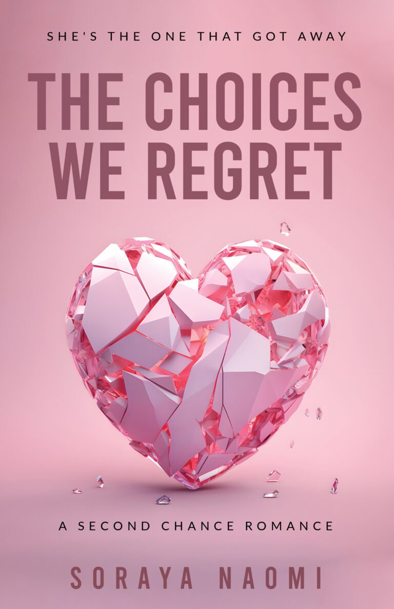 The Choices We Regret by Soraya Naomi: a pink crystalline heart broken into facets on a soft pink gradient