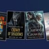 Four DesignDusk fantasy book covers fanned across a navy background