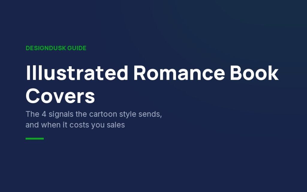 Illustrated Romance Book Covers guide banner on brand navy