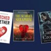 Three DesignDusk romance book covers fanned across a navy background