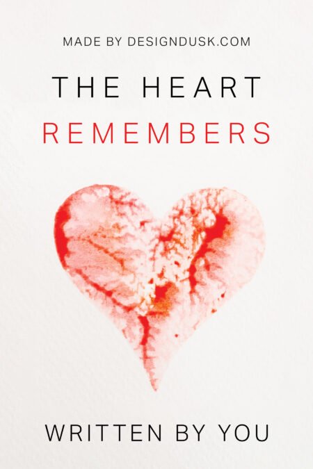 A delicate watercolor heart in red and pink appears fractured down the middle on a white background.