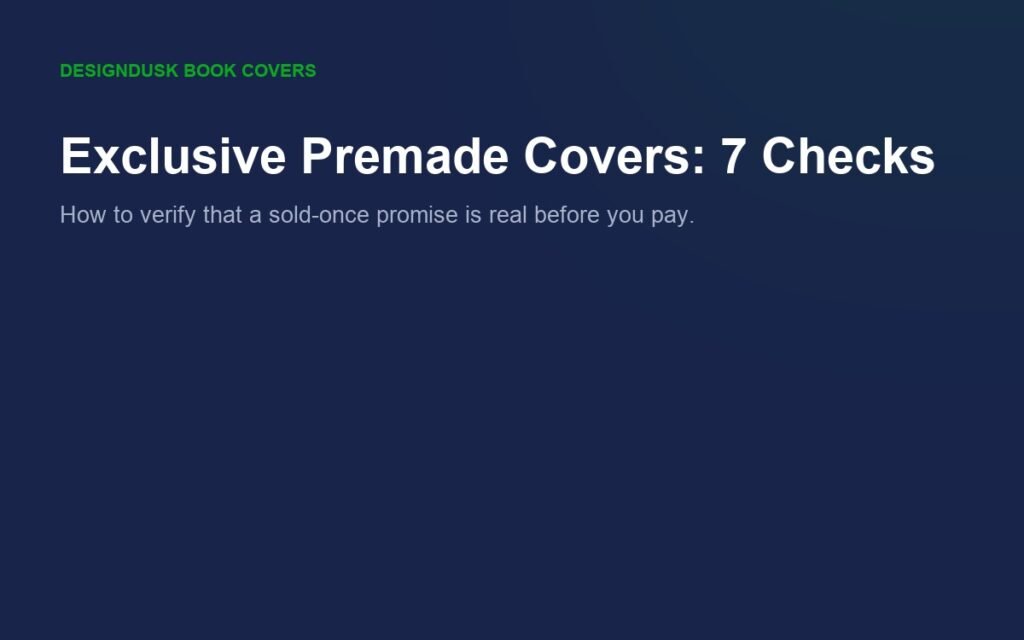 Exclusive premade book covers: seven checks