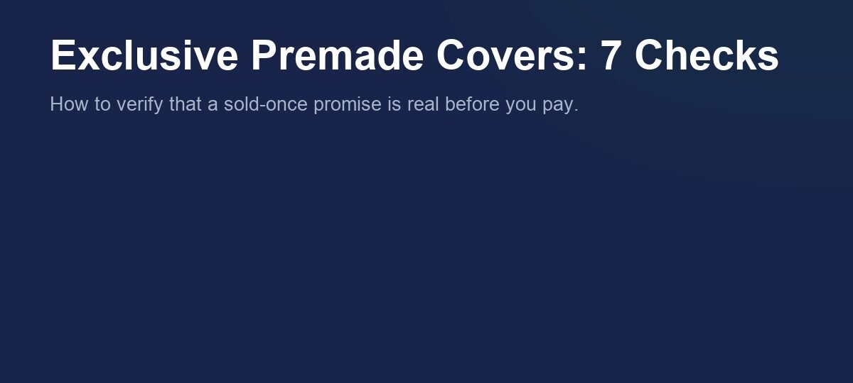 Exclusive premade book covers: seven checks