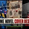 Police lights, an evidence board and noir shadows illustrating procedural, true crime and noir cover design
