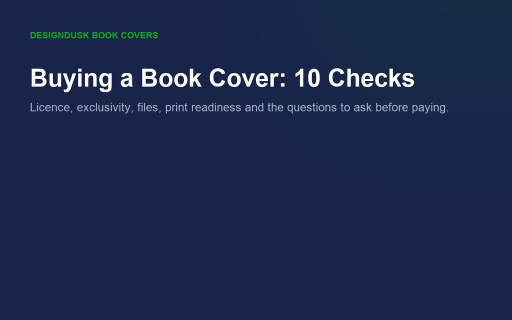 Buying a book cover: ten checks before paying