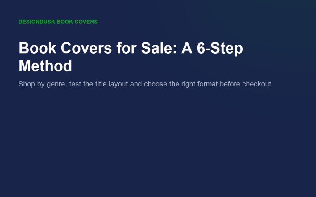 Book covers for sale: a six-step shopping method