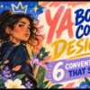 Colorful painted YA heroine with flowers, stars and the words YA Book Cover Design — 6 Conventions That Sell